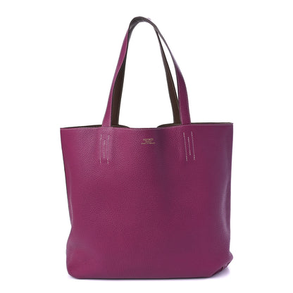 Hermes Taurillon Clemence Double Sens 45 Reversible Tote Marron D'Inde Tosca 1 of 15