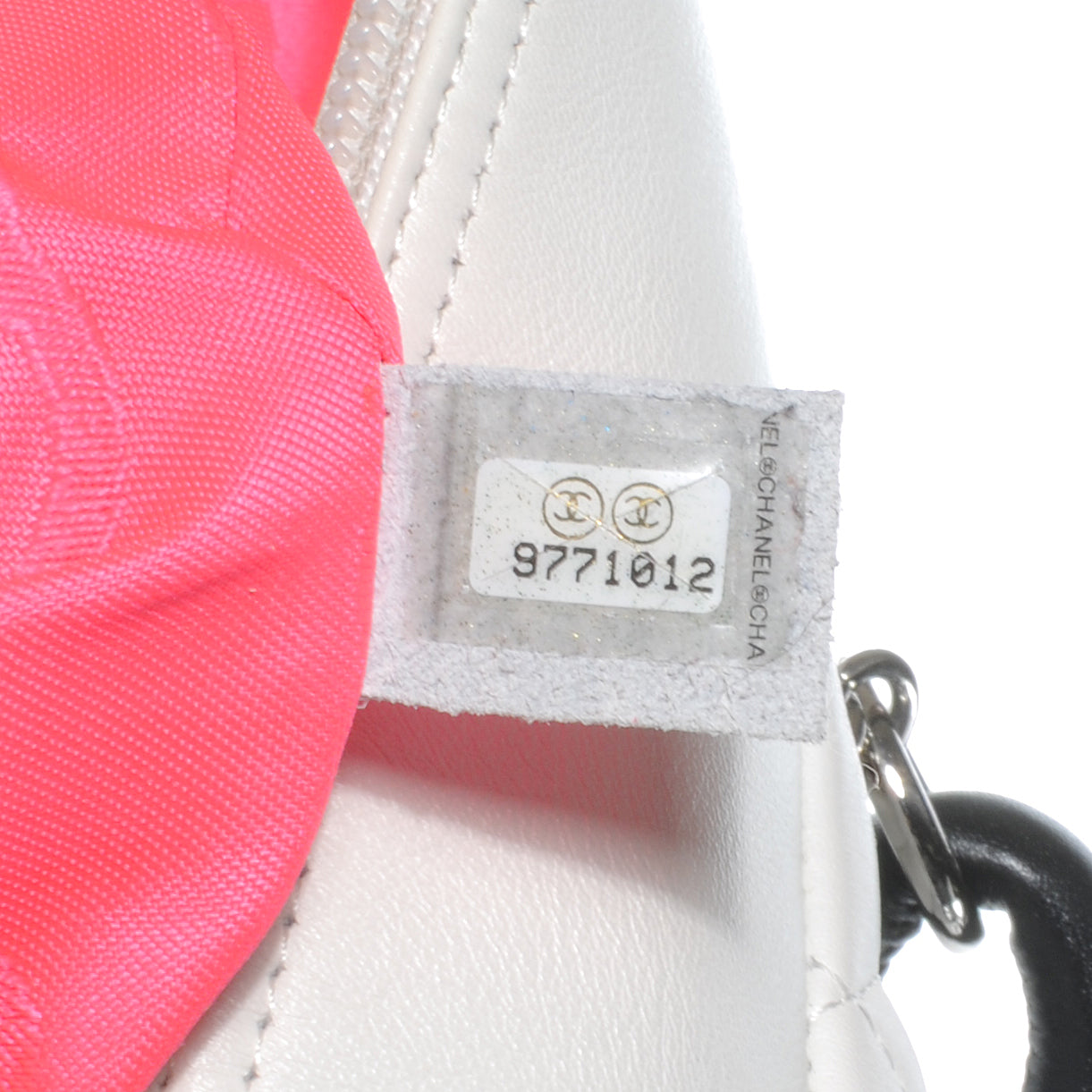Calfskin Quilted Large Cambon Bowler White Black