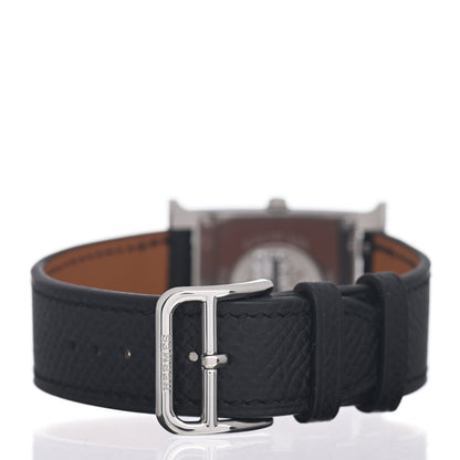 Hermes Stainless Steel Epsom 26mm Heure H Hour Quartz Watch Noir 3 of 4