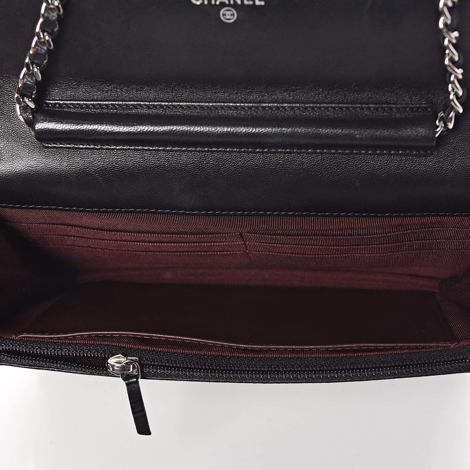 Chanel Lambskin Quilted Wallet On Chain WOC Black 5 of 11
