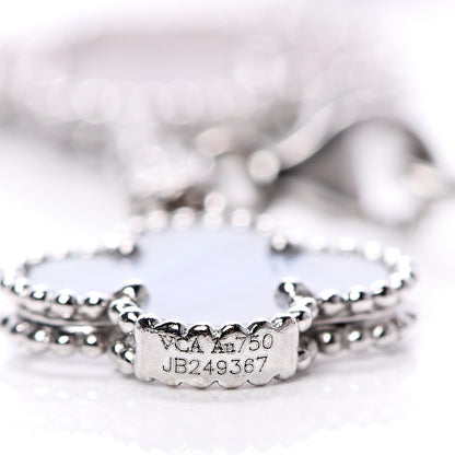 Van Cleef & Arpels 18K White Gold Chalcedony Mother of Pearl 5 Motifs Magic Alhambra Bracelet 5 of 6