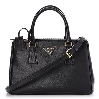 Prada Saffiano Lux Mini Double Zip Tote Nero Black 1 of 9