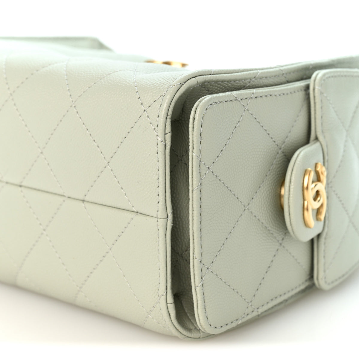 Chanel Caviar Quilted Mini Chanel 25 Handbag Light Green 9 of 10