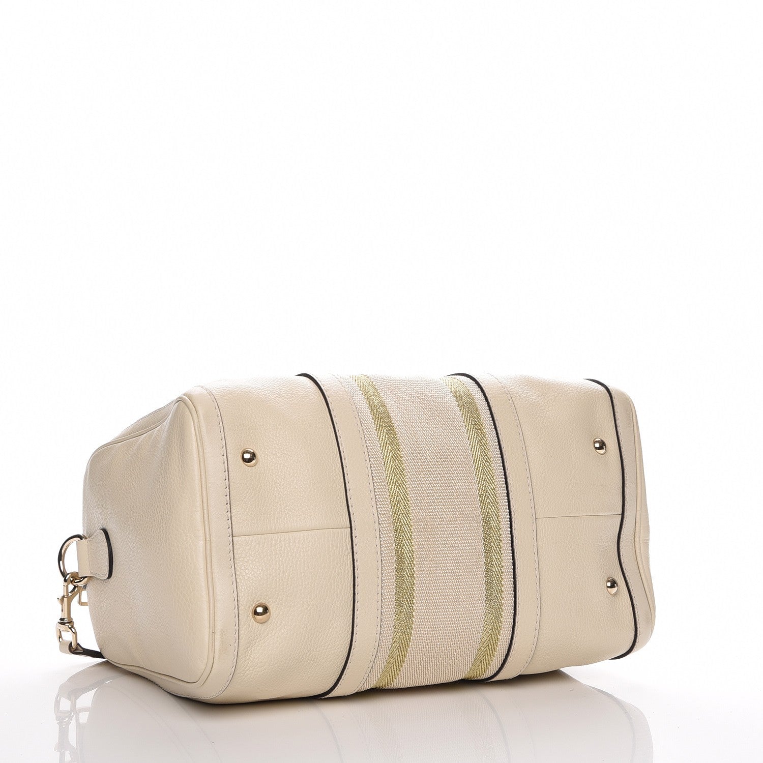 Gucci Calfskin Vintage Web Medium Boston Mystic White 5 of 8