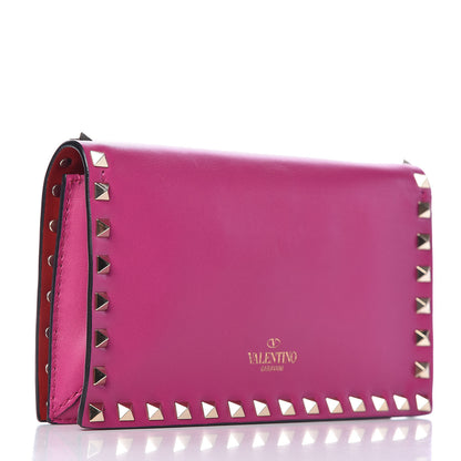 Valentino Garavani Nappa Small Rockstud Wristlet Clutch Fuxia 3 of 9