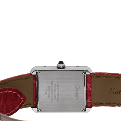 Cartier Stainless Steel Alligator 24mm Tank Solo Quartz Watch Pink 4 of 4