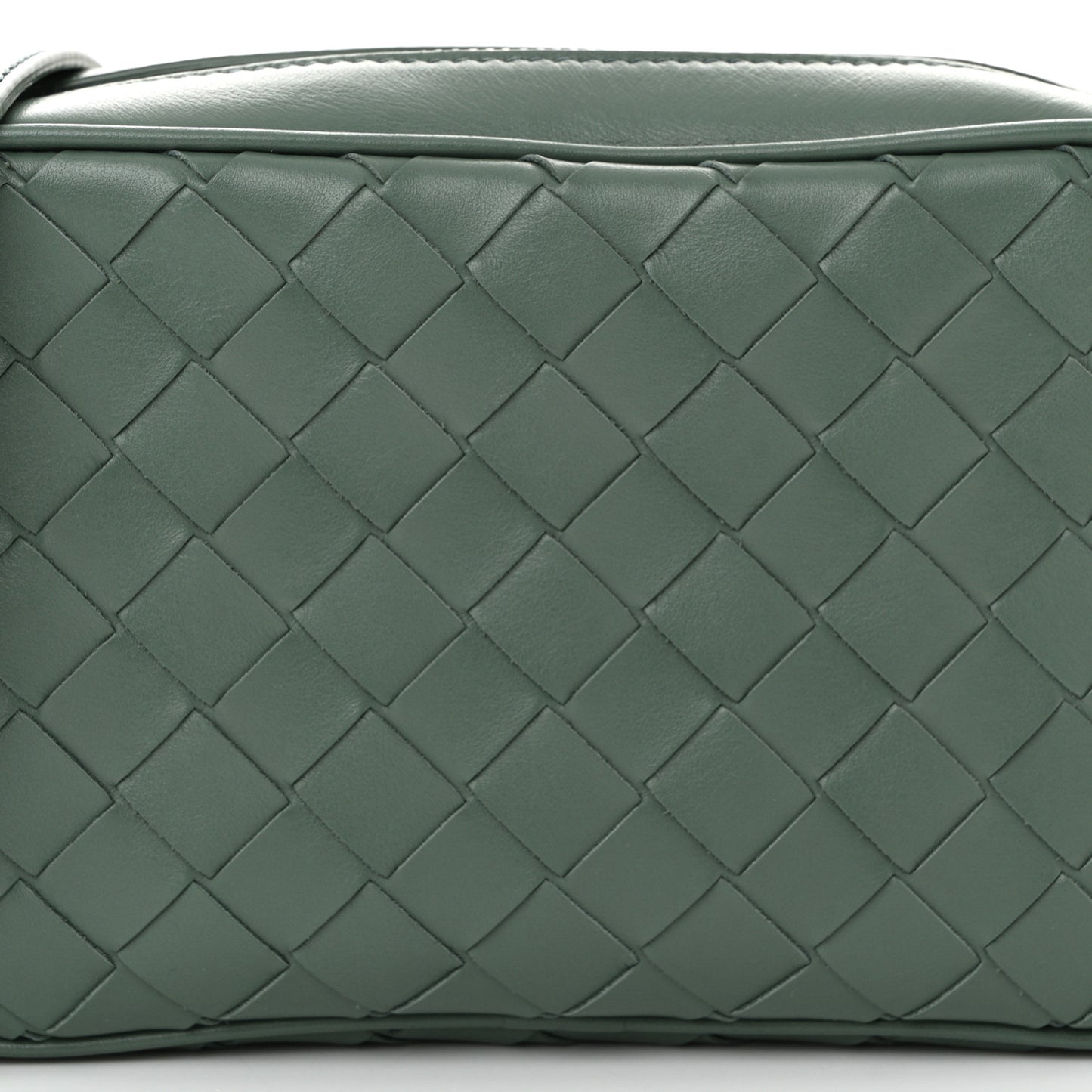 Calfskin Intrecciato Small Camera Bag Aloe