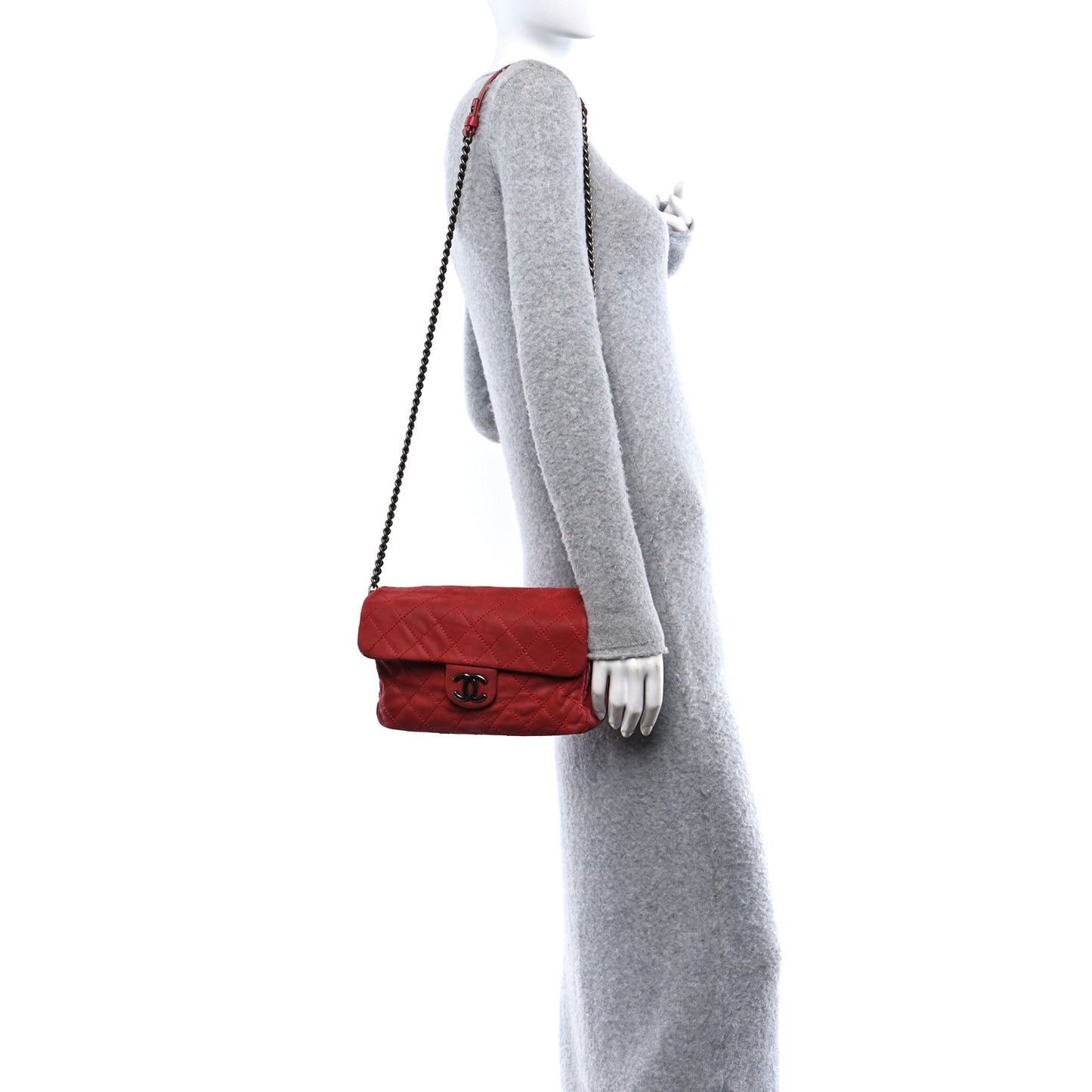 Suede Medium Coco Daily Flap Red