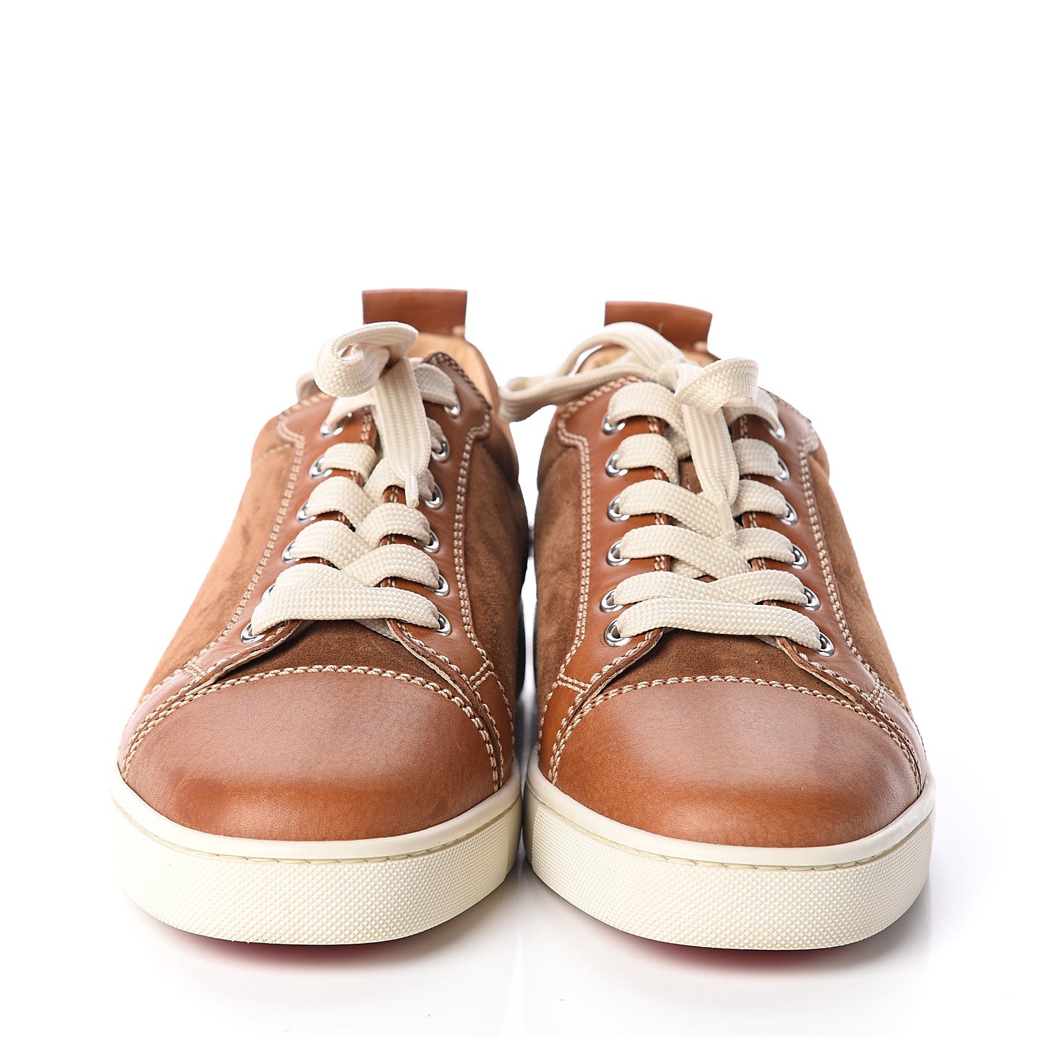 Christian Louboutin Calfskin Veau Velours Mens Louis Junior Flat Sneakers 41 Indiana 2 of 7