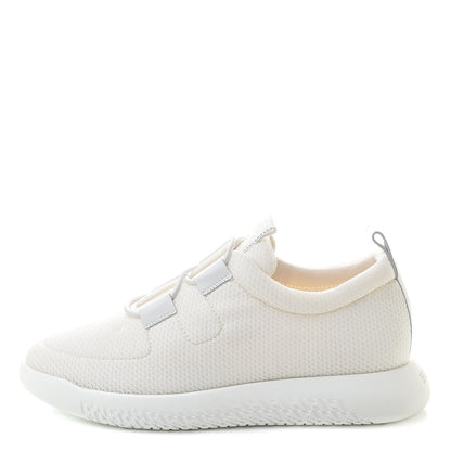 Hermes Mesh Technical Canvas Womens Team Sneakers 39 White 1 of 8