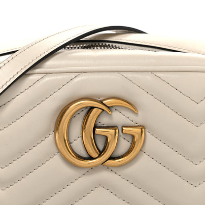 Gucci Calfskin Matelasse Small GG Marmont Chain Shoulder Bag White 8 of 11