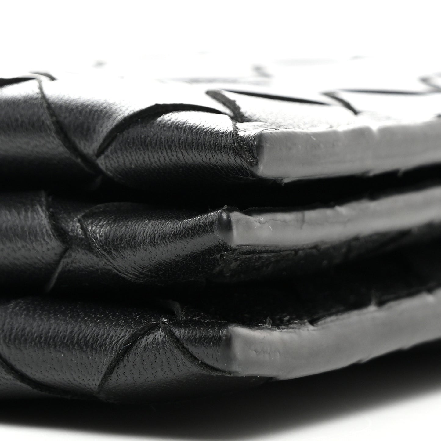Nappa Intrecciato Wallet On Strap Black