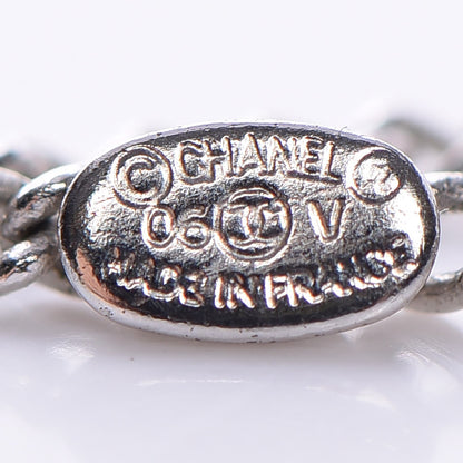 Chanel Enamel CC Necklace Silver White 6 of 6
