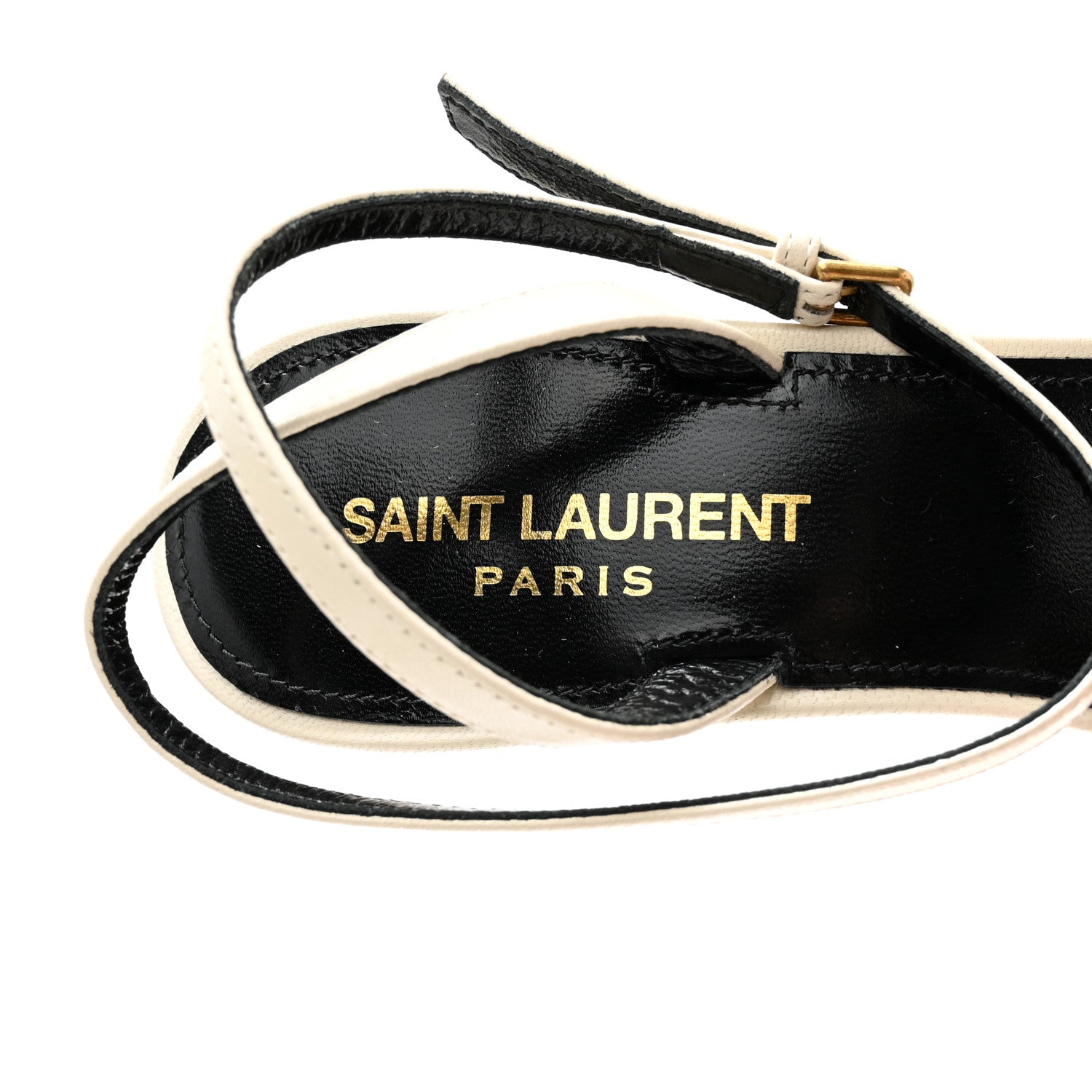 Saint Laurent Calfskin Alma 95 Ring Sandals 38.5 Pearl 7 of 9