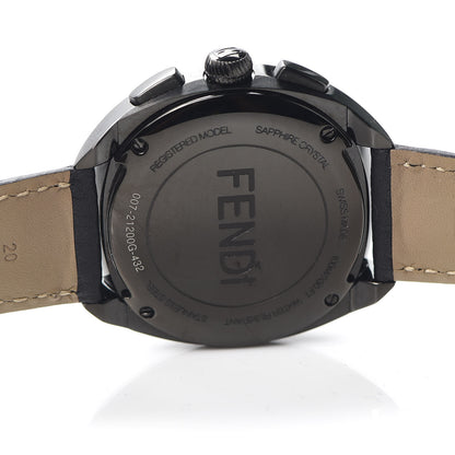 Fendi Stainless Steel Calfskin Diamond 40mm Momento Bugs Quartz Watch Black 3 of 4