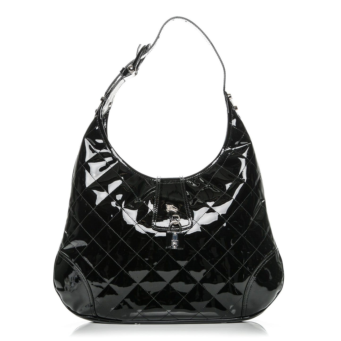 Patent Quilted Brook Hobo Black