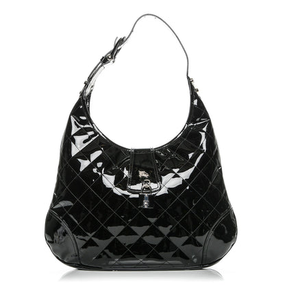 Burberry Patent Quilted Brook Hobo Black 1 of 7