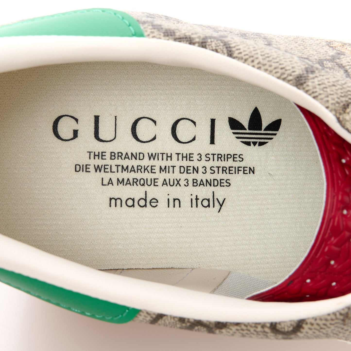 X ADIDAS GG Supreme Monogram Gazelle Wedge Sneakers 41 Beige Ebony Off White New Shamarock