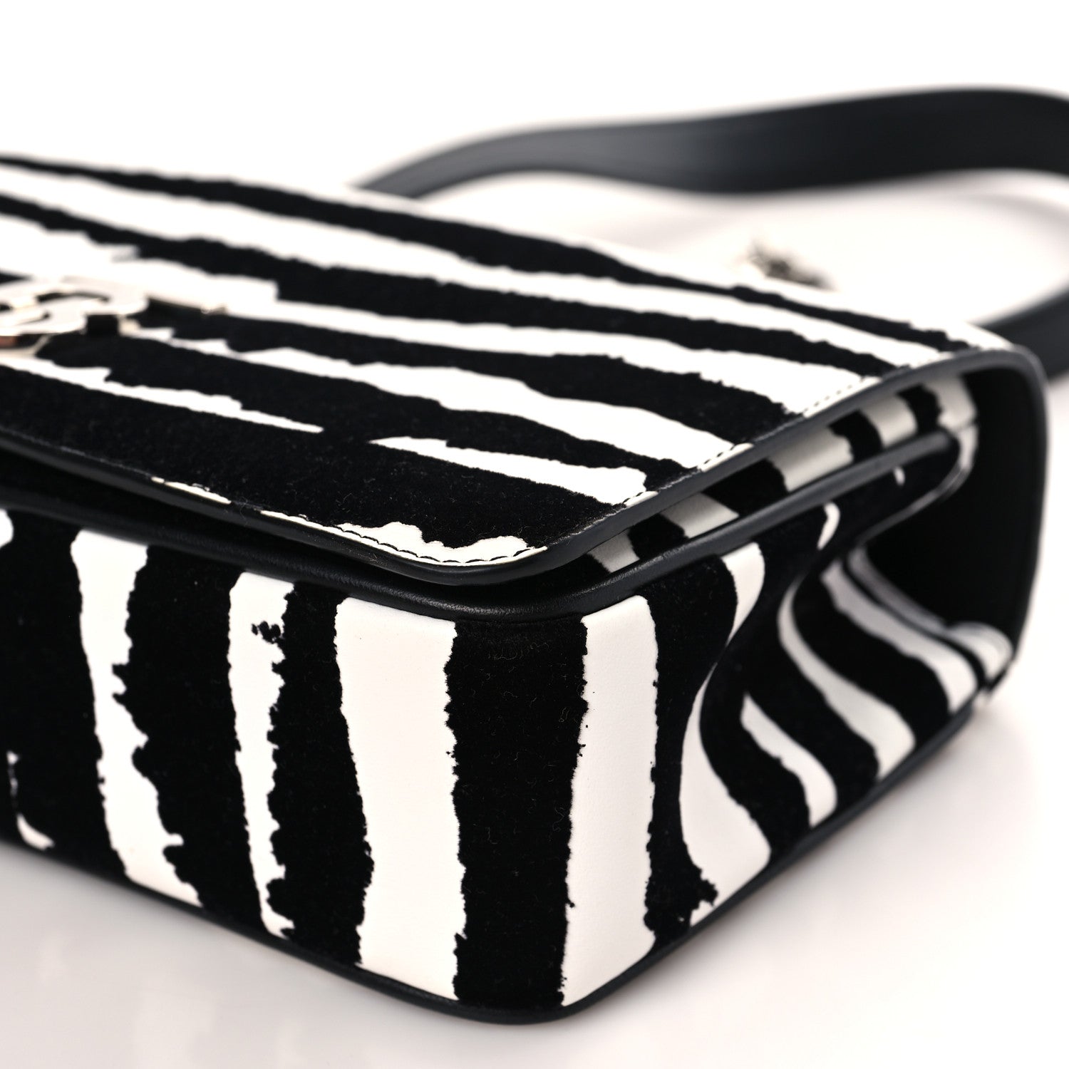 Burberry Calfskin Zebra Print Lola Bag Black White 8 of 9