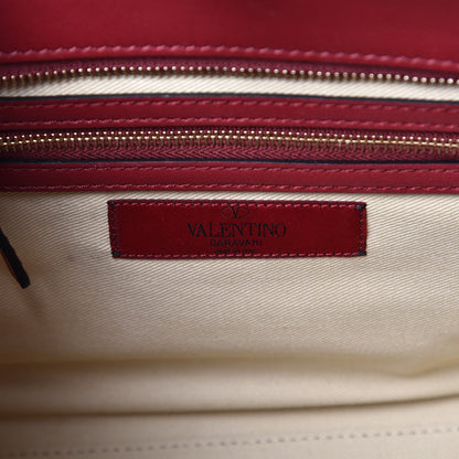 Valentino Garavani Vitello Small Rockstud Double Handle Tote Red 5 of 12