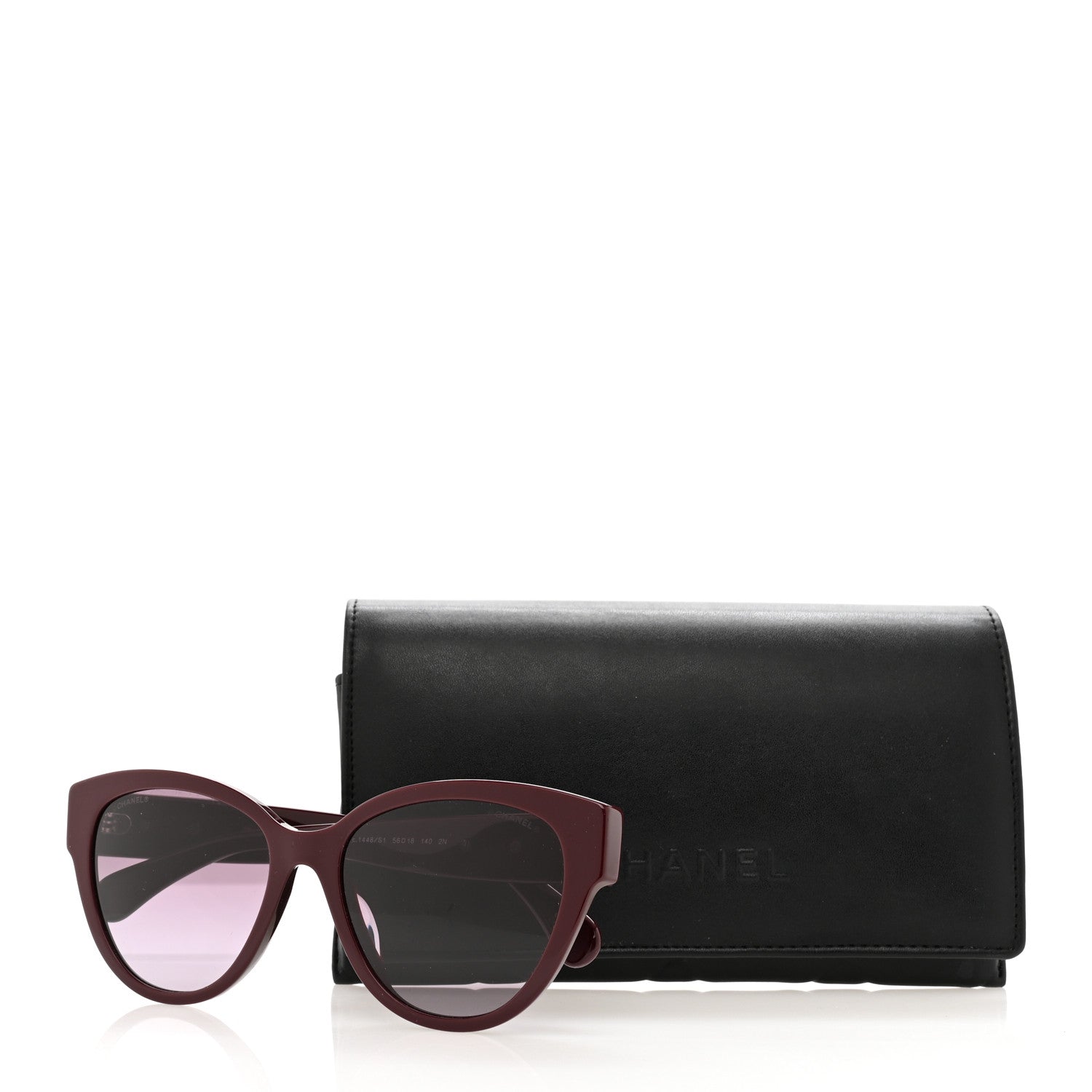 Chanel Acetate Charms Pearl Square Sunglasses 5479-A Burgundy 7 of 7