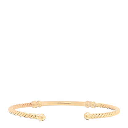 David Yurman 18K Yellow Gold Diamond Petite Two Station Wrap Bracele 2 of 3