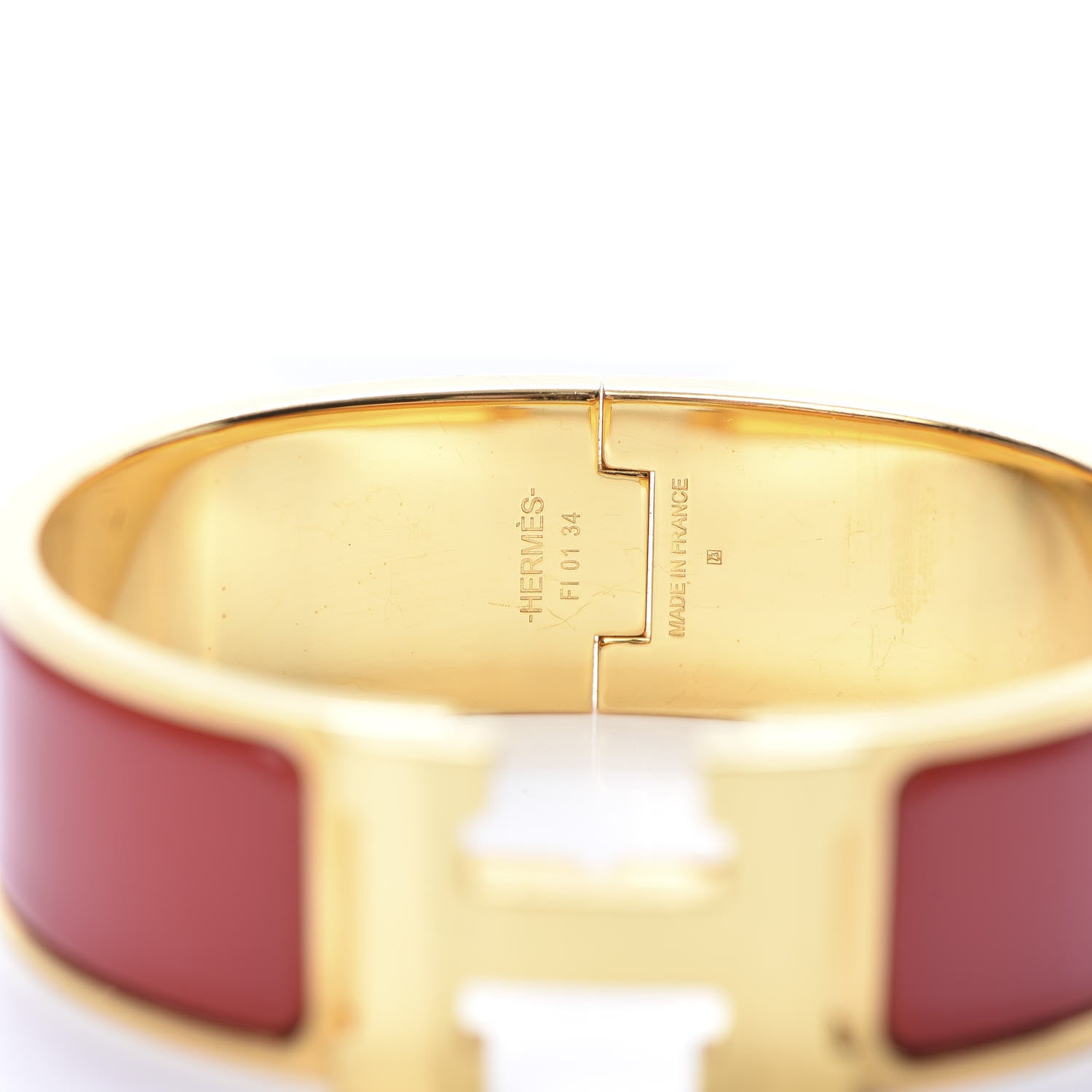 Hermes Enamel Wide Clic Clac H Bracelet PM Red 4 of 7