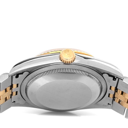 Rolex Stainless Steel 18K Yellow Gold Diamond 36mm Oyster Perpetual Datejust Watch Champagne 16233 4 of 4