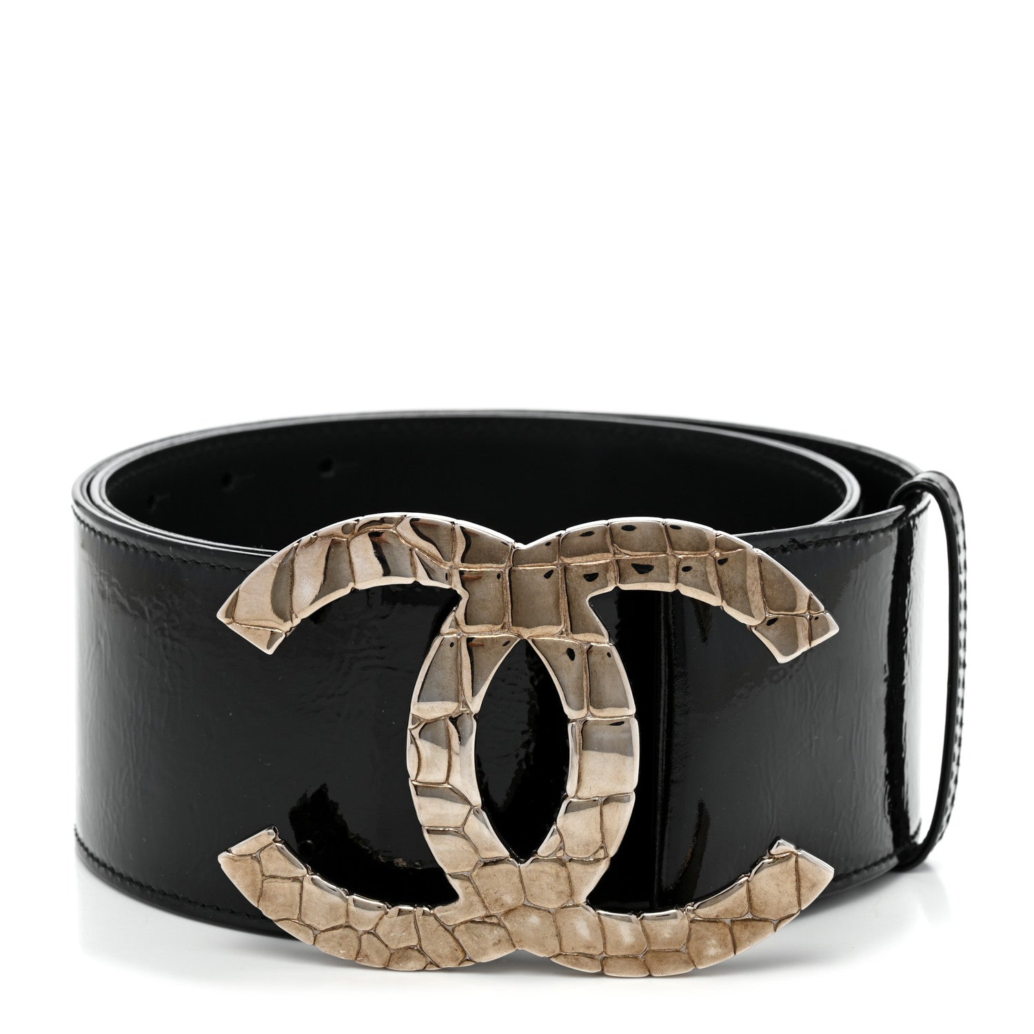 Chanel Patent CC Wide Belt 90 36 Black 1 of 5