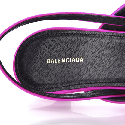 Balenciaga Satin Pointed Toe Knife Slingback 40mm Mules 41 Rose Fuchsia 8 of 11