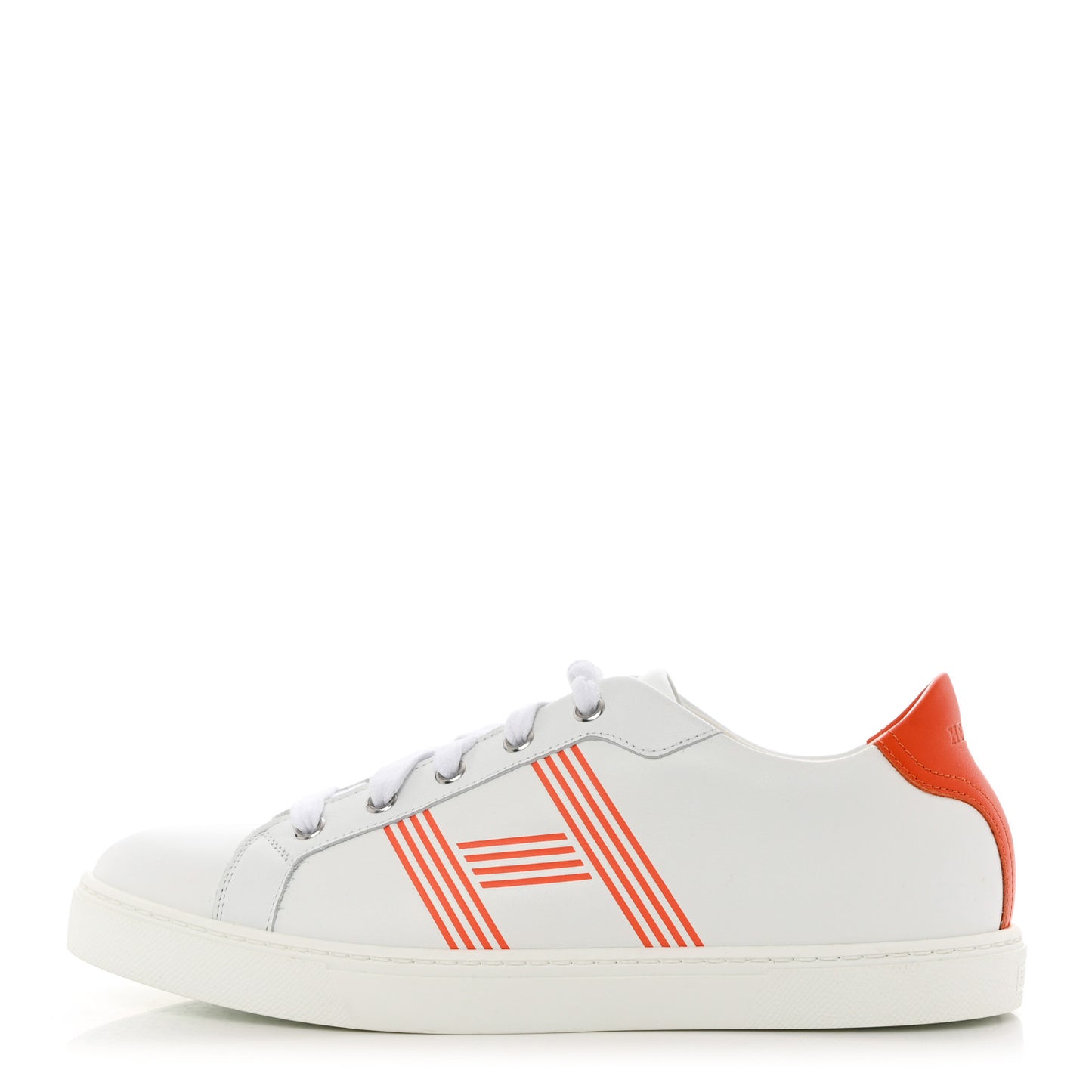 Calfskin Womens Advantage Sneakers 40 White Orange