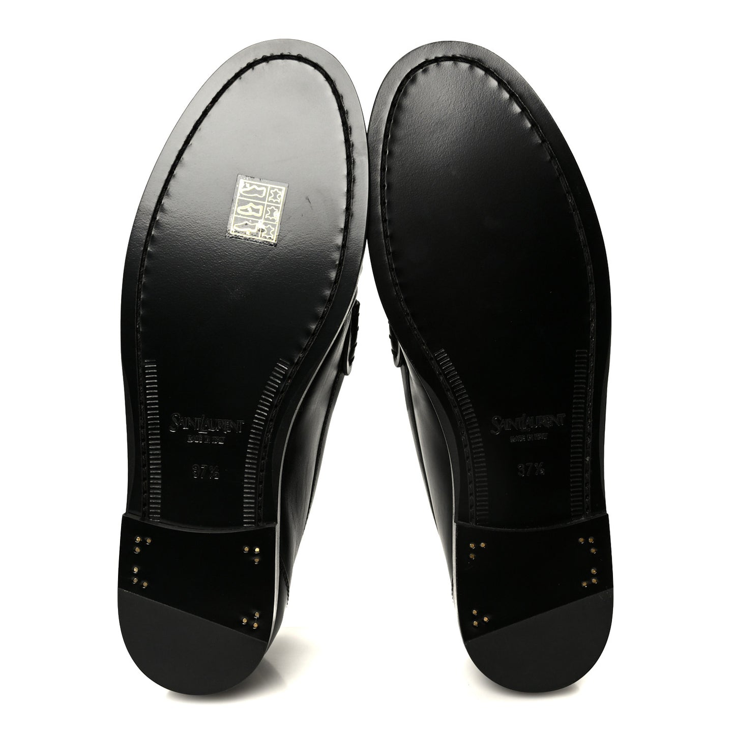Calfskin Penny Loafers 37.5 Black