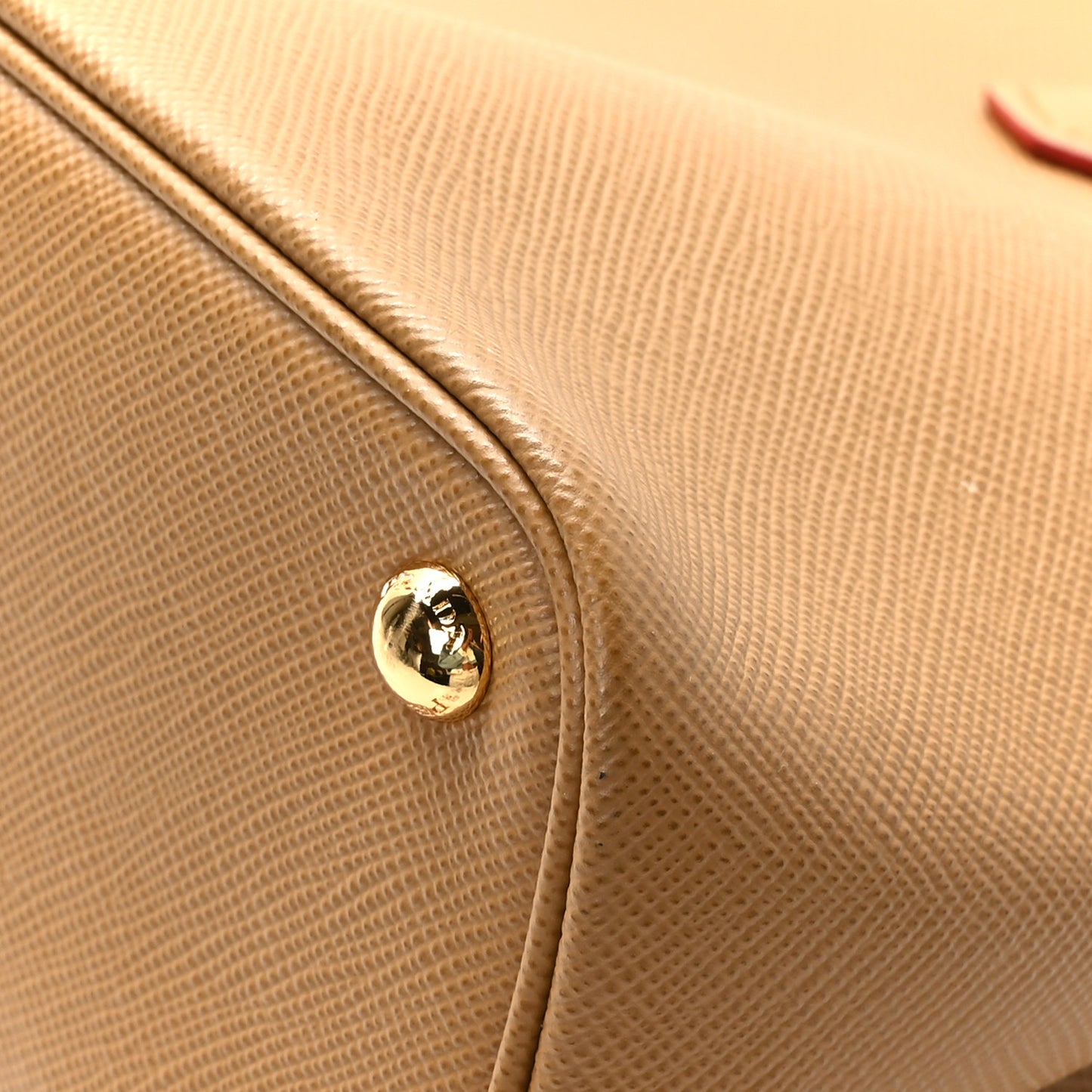 Saffiano Cuir Medium Double Bag Noisette Papaya