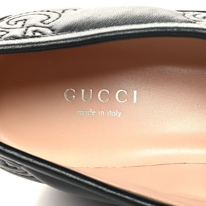 Gucci Nappa Cordovan Lux GG Matelasse Buckled Platform Lug Sole 60mm Loafers 38 Black 8 of 9