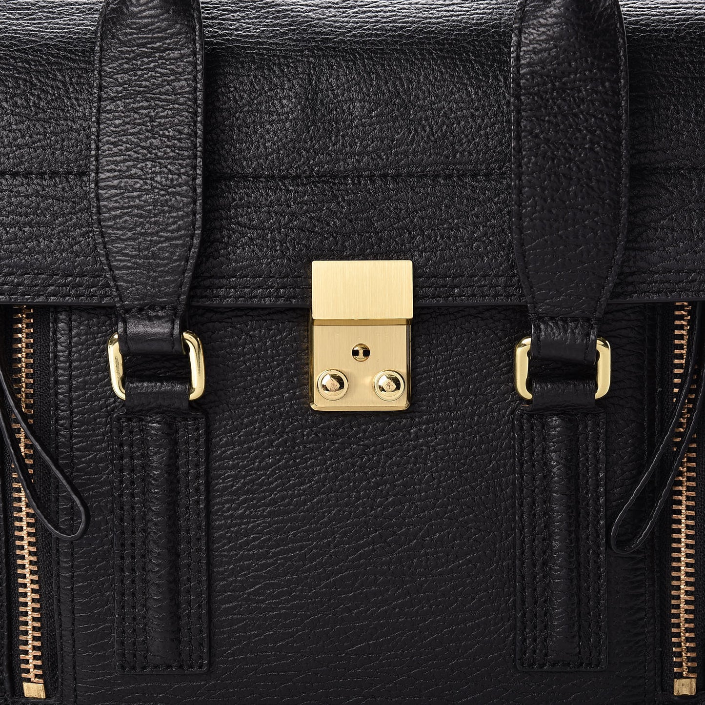 3.1 Textured Calfskin Medium Pashli Satchel Black