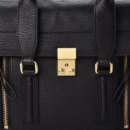3.1 Phillip Lim 3.1 Textured Calfskin Medium Pashli Satchel Black 9 of 15
