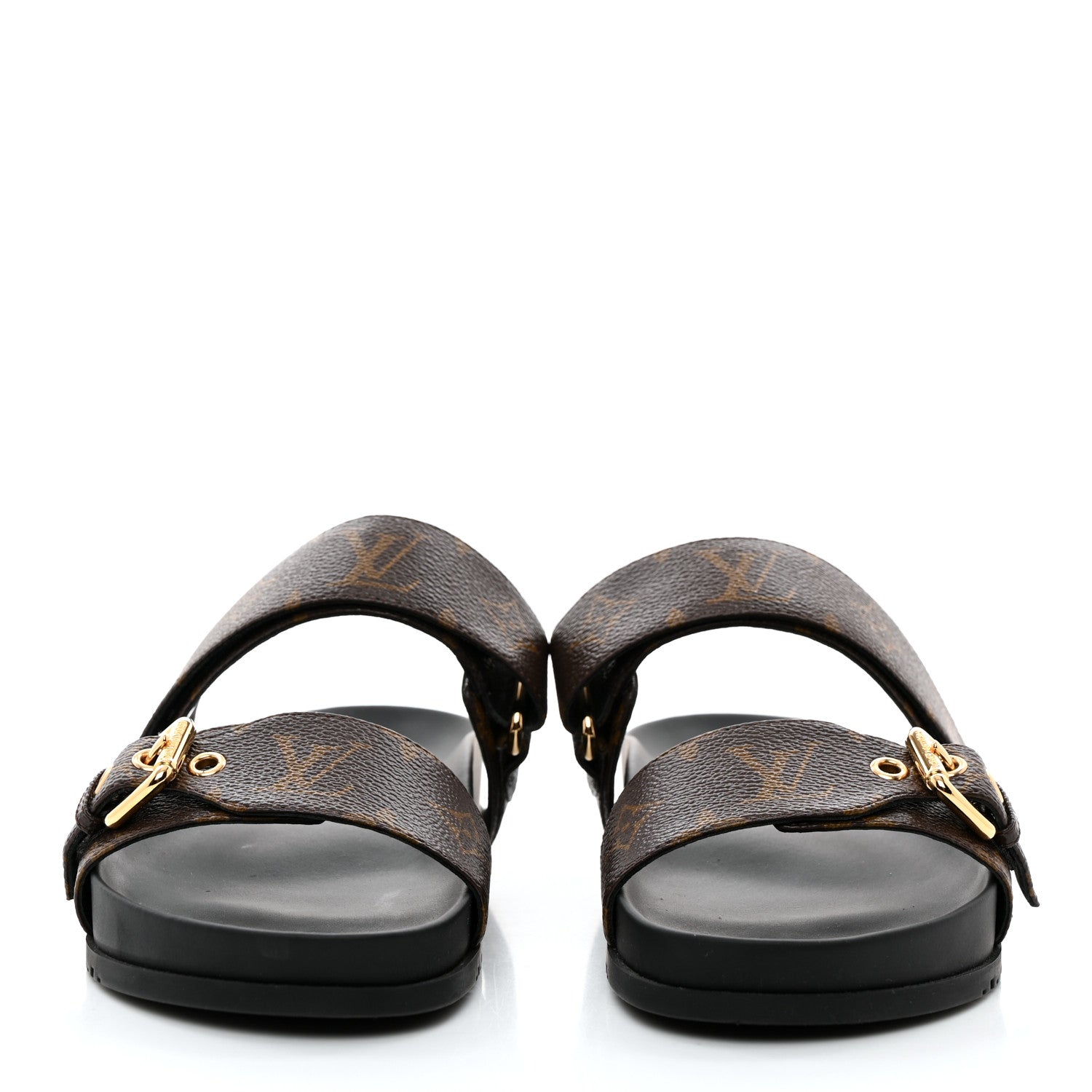 Louis Vuitton Bom Dia Flat Mule Sandals 38 Black 2 of 8