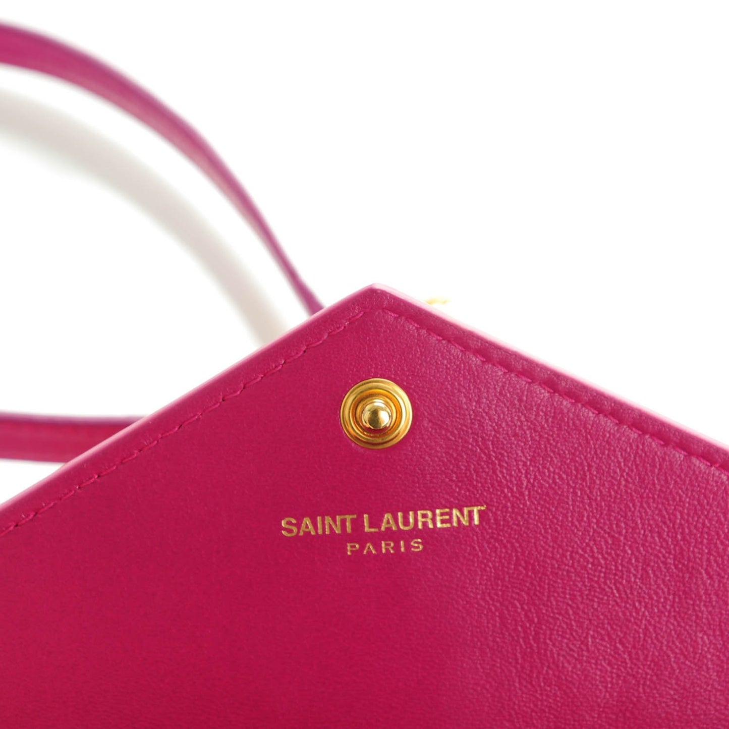 Textured Patent Monogram Envelope Chain Wallet Electric Pink