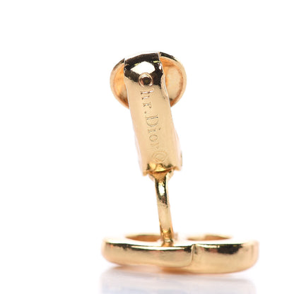 Christian Dior Logo Clip On Earrings Gold 4 of 4