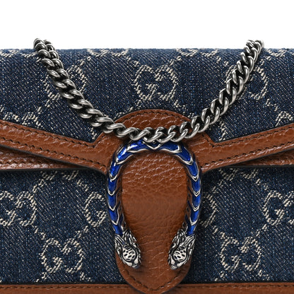 Gucci New Denim GG Monogram Dollar Calfskin Enamel Super Mini Dionysus Shoulder Bag Blue Tea Cuir Epilog Electric Blue 7 of 10