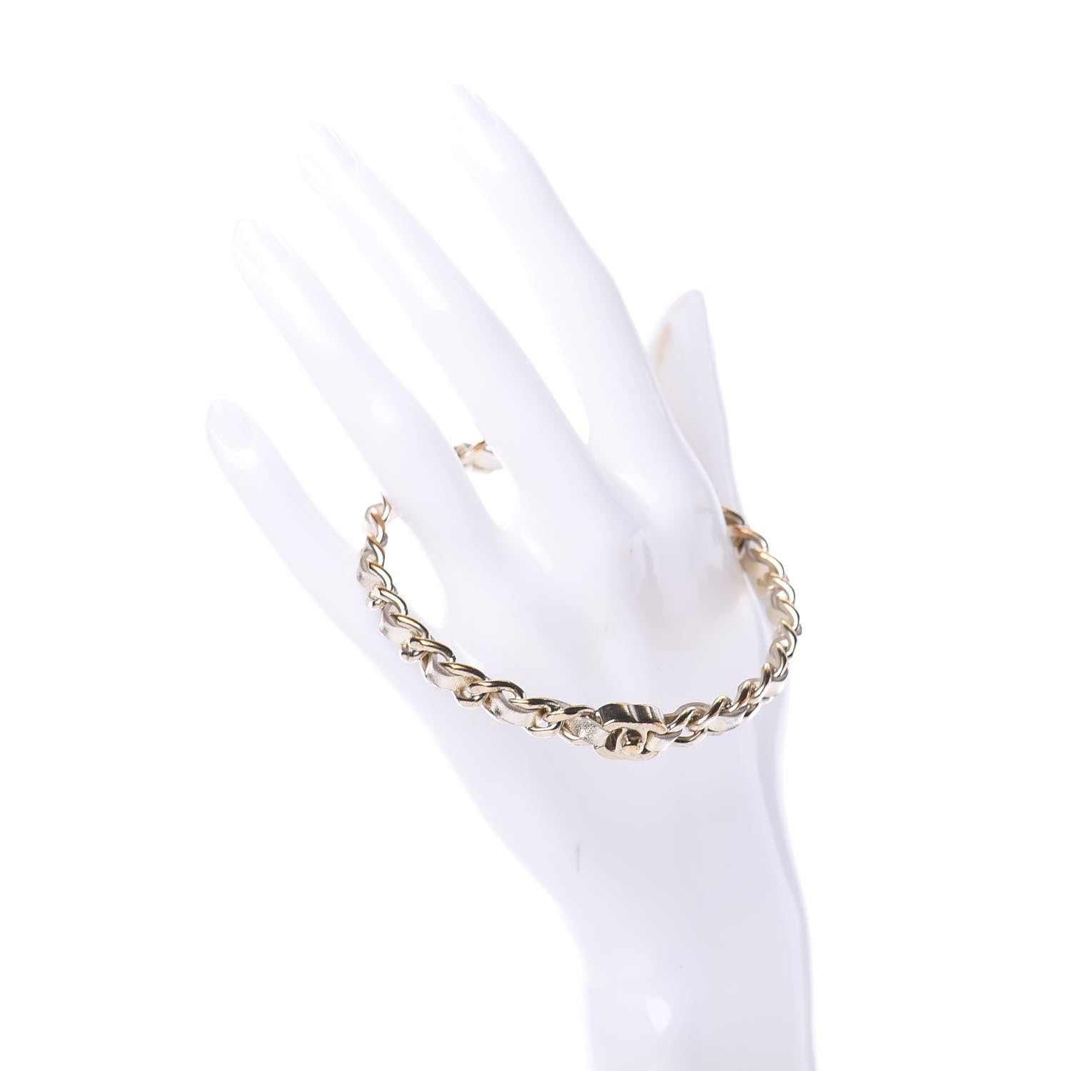 Chanel Lambskin CC Turnlock Chain Bracelet Light Gold 2 of 4