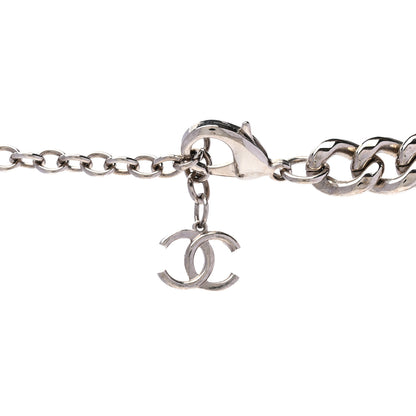 Chanel Resin CC Oversized Padlock Chain Necklace Silver Pearly White 5 of 6