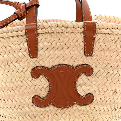 Celine Raffia Calfskin Triomphe Teen Panier Tan 7 of 9