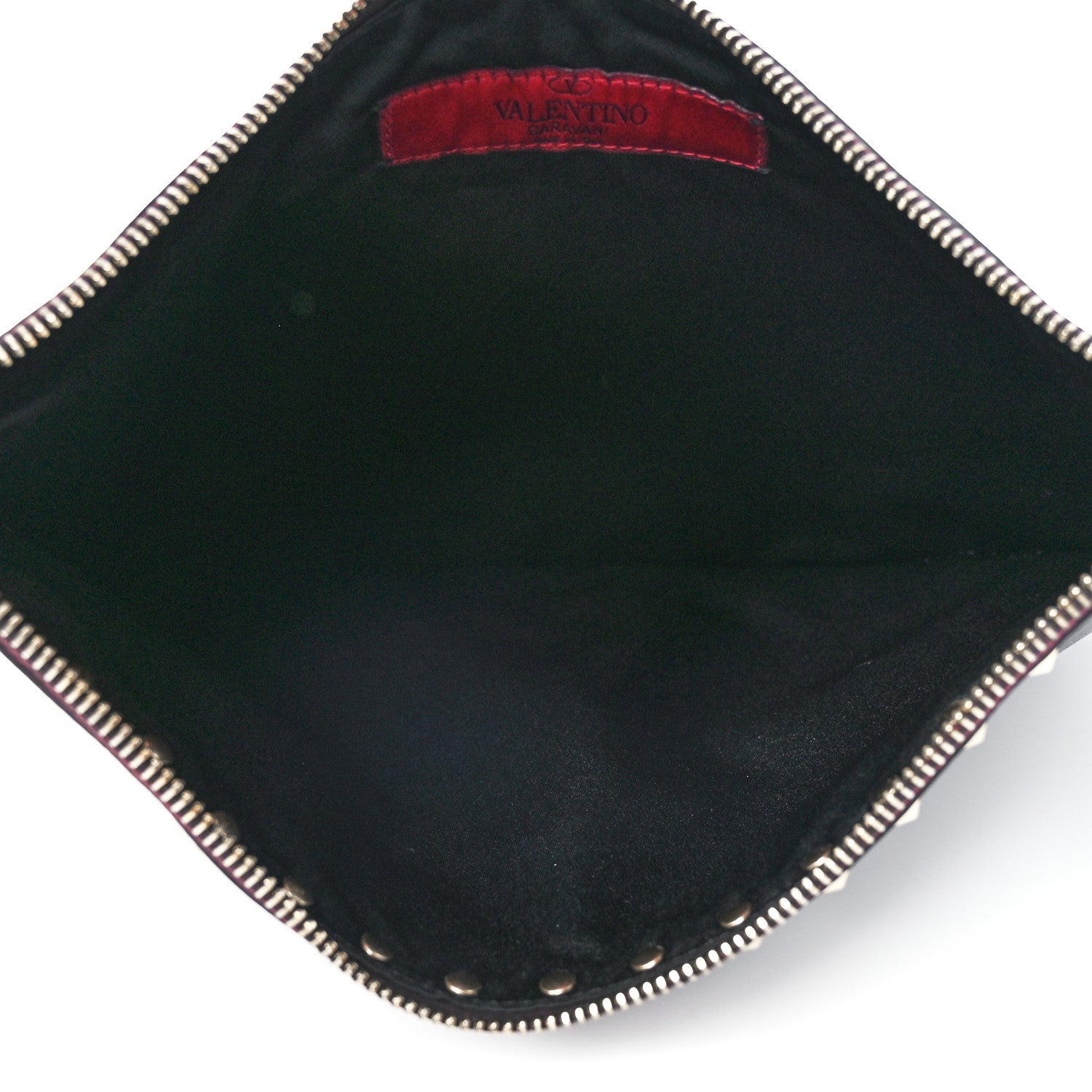 Valentino Garavani Vitello Large Rockstud Zip Pouch Black 5 of 11