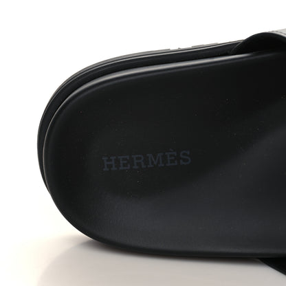 Hermes Calfskin Womens Chypre Sandals 39 Black 7 of 7