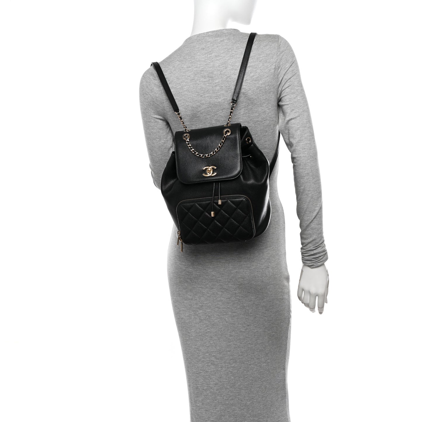 Caviar Quilted Business Affinity Backpack Black