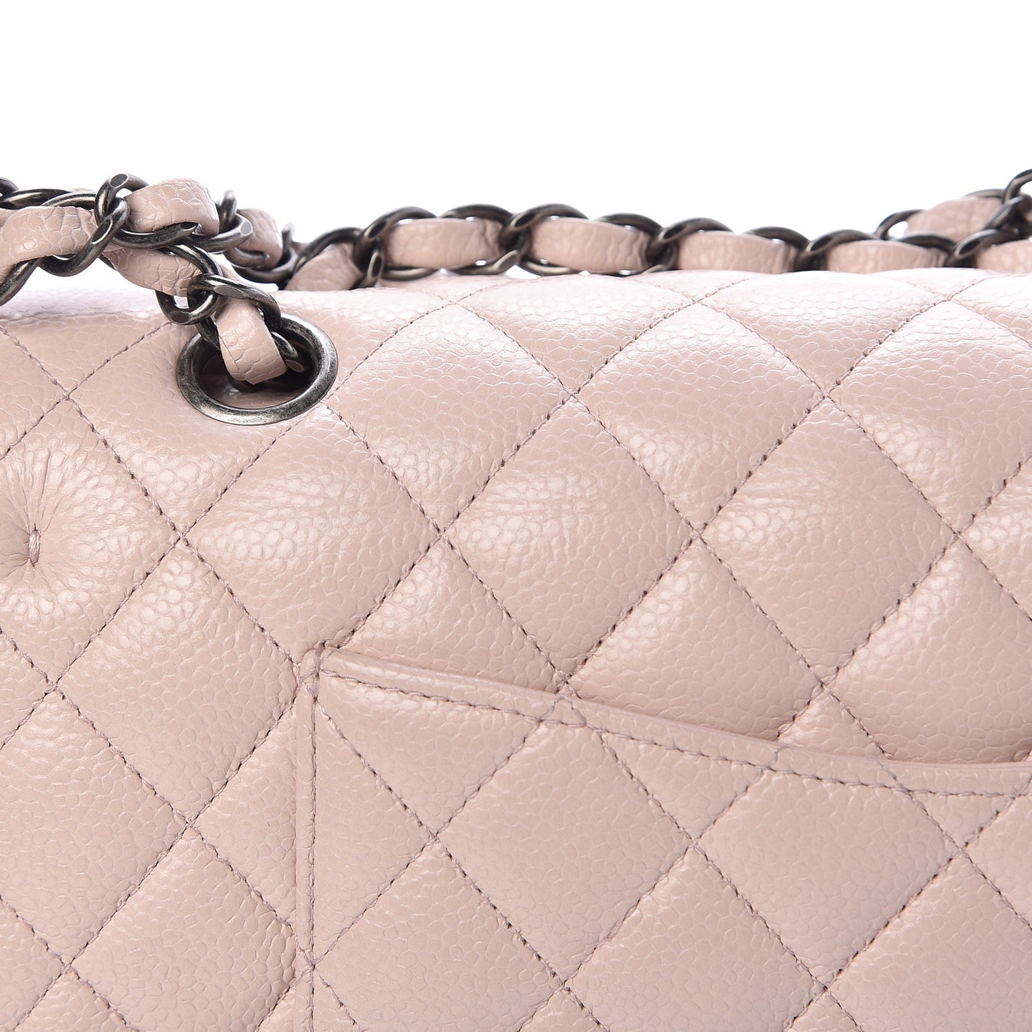 Caviar Quilted Medium Double Flap Pink