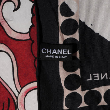 Chanel Silk Dragon CC Scarf Black 4 of 5