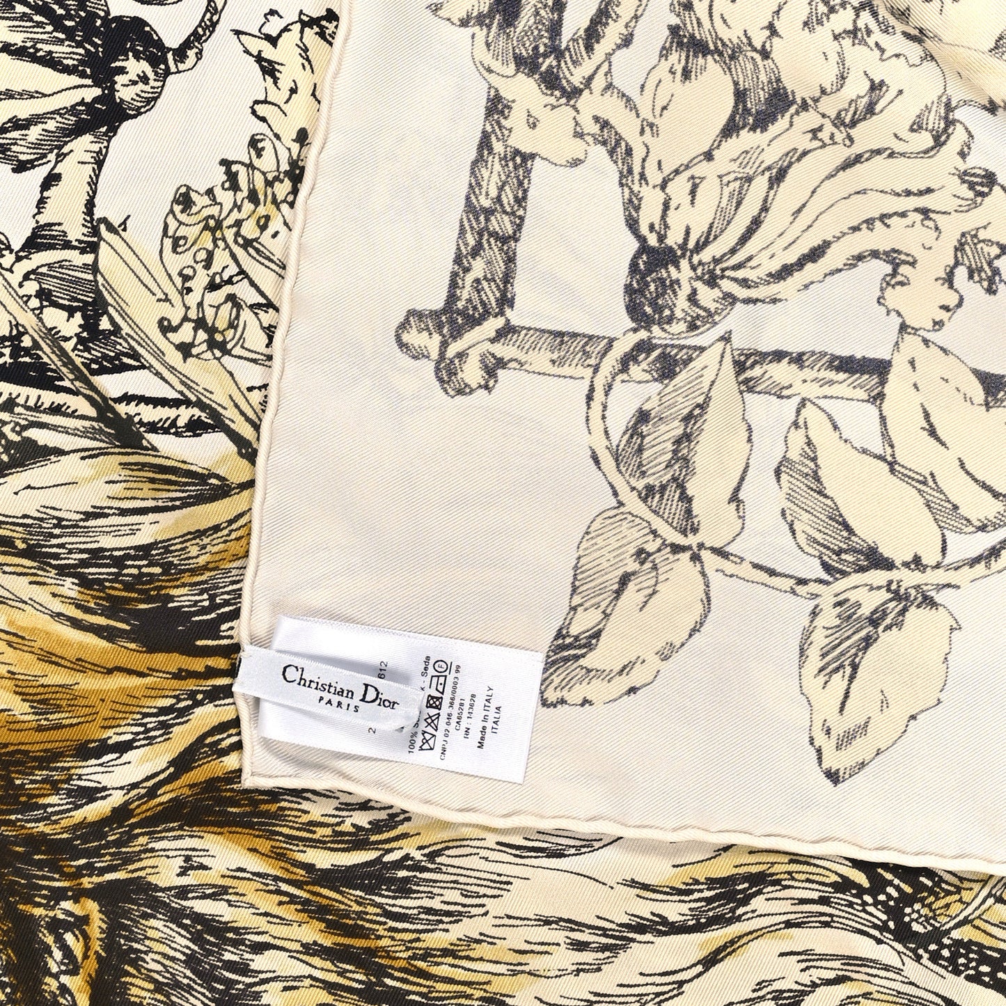 Silk La Force 90 Square Scarf Off White