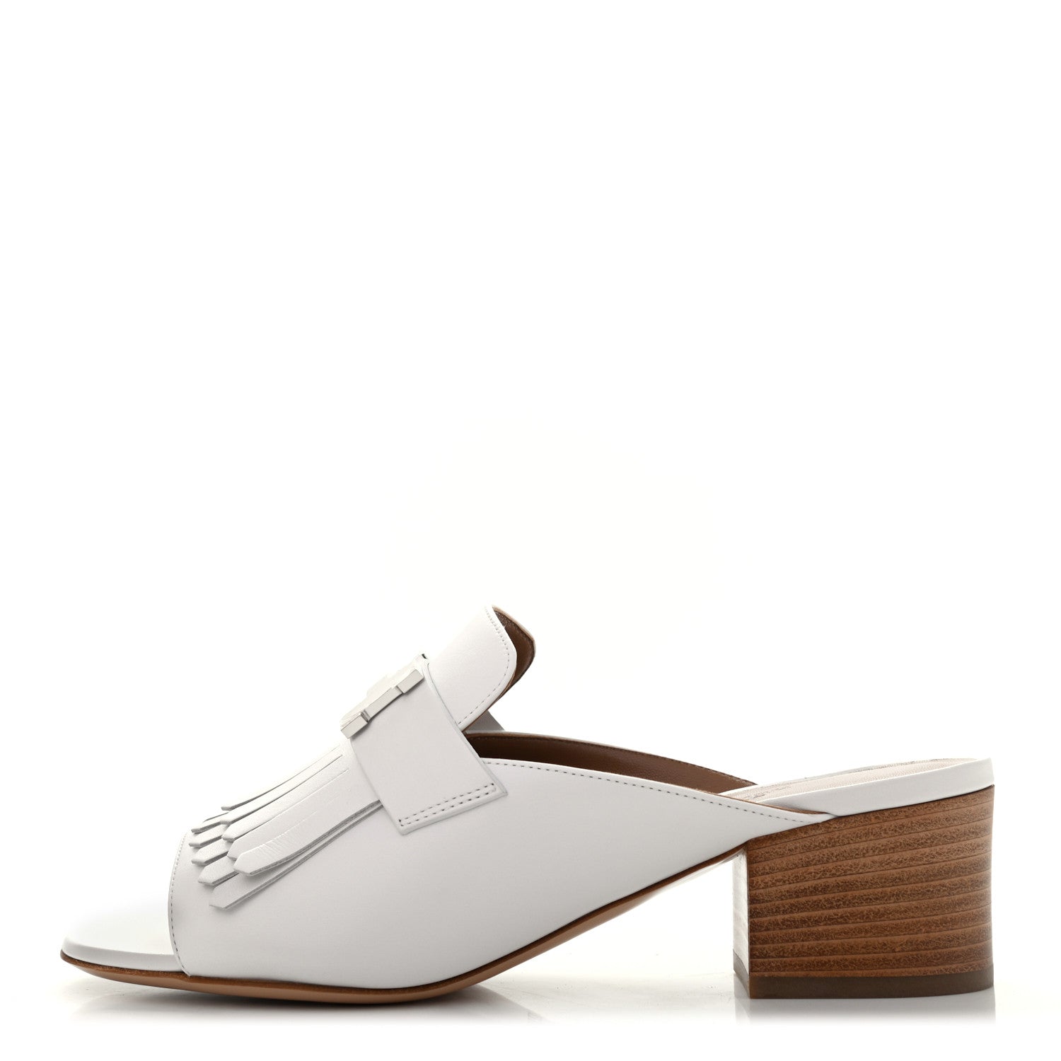 Hermes Calfskin Alma Sandals 36.5 White 1 of 8